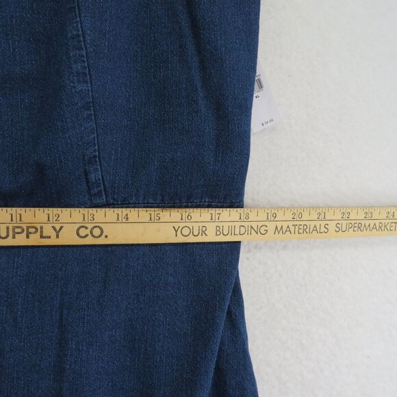 Old Navy Jean Dress Size XL Dark Wash Blue Denim Sleeveless Ruffle Hem Mini New - Picture 7 of 10